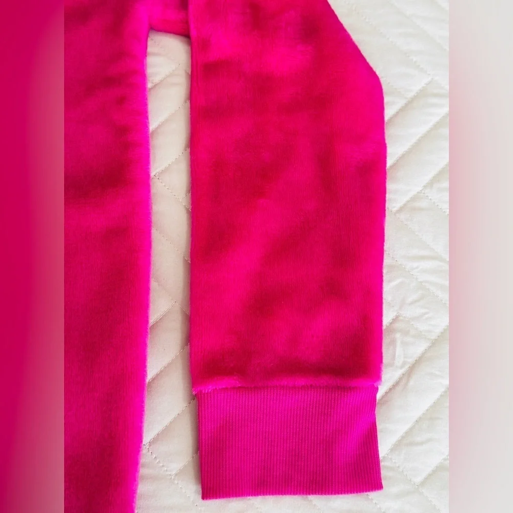 Childrens Place Fuchsia Sequin Heart Furry Sherpa Sweatshirt Top Size XL 14